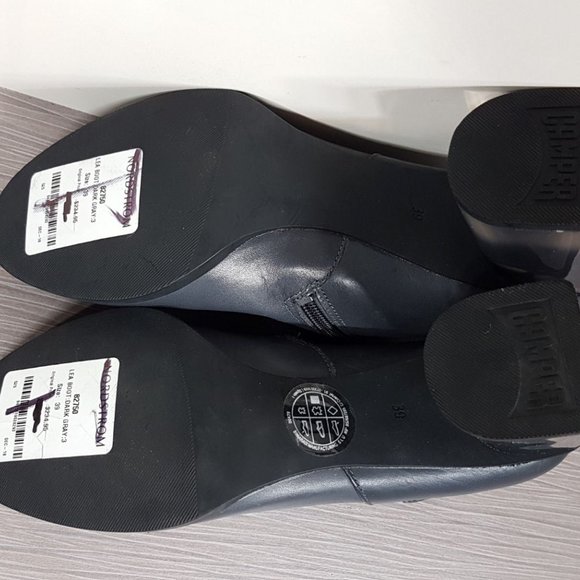 Camper Lea Bootie, Clear Block Heel, Grey Leather, Womens Size 8 - Picture 9 of 10